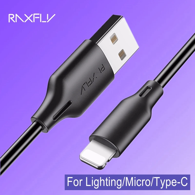 Кабель RAXFLY 1 м для iPhone кабели Micro USB Type C телефонов Android зарядный провод кабель Usb Tipo