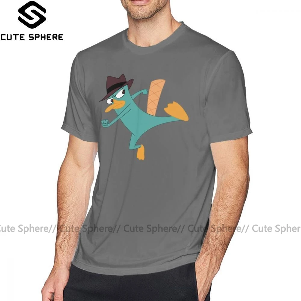 Phineas And Ferb Футболка Перри Утконос футболка 100 Хлопок Пляжная футболка забавная Мужская 6xl с коротким рукавом графическая футболка