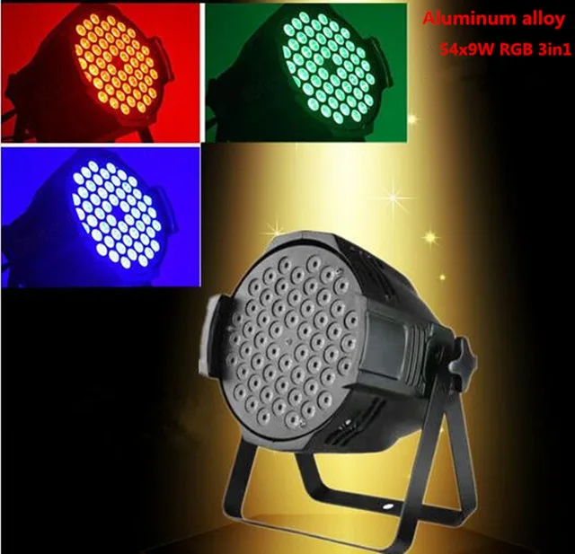 54x9W RGB 3in1 2 шт./лот светодиодный par свет 54X6 Вт RGBW Канал DMX 512 ветряная мельница узор DJ вечерние 54x6 Вт теплый белый DJ мыть свет сцены - Цвет: 54x9W RGB 3in1