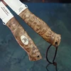 TURENZ-DC53 Steel Hunting Knife Full Tang Knife Wooden Handle Fixed Blade Knives Camping Knives Outdoor Survival Equipment Tools ► Photo 3/6