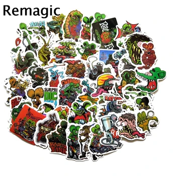 

50pcs Fink mouse Green Cartoon Children Stickers Skateboard Guitar Suitcase Girls Waterproof scrapbooking Sticker Kids Graffiti