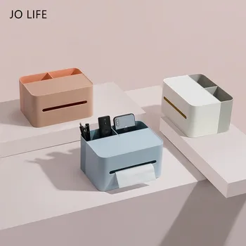 

JO LIFE Nordic Macaron Color Tissue Box Simple Cosmetic Rack Livingroom Remote Control Storage Box