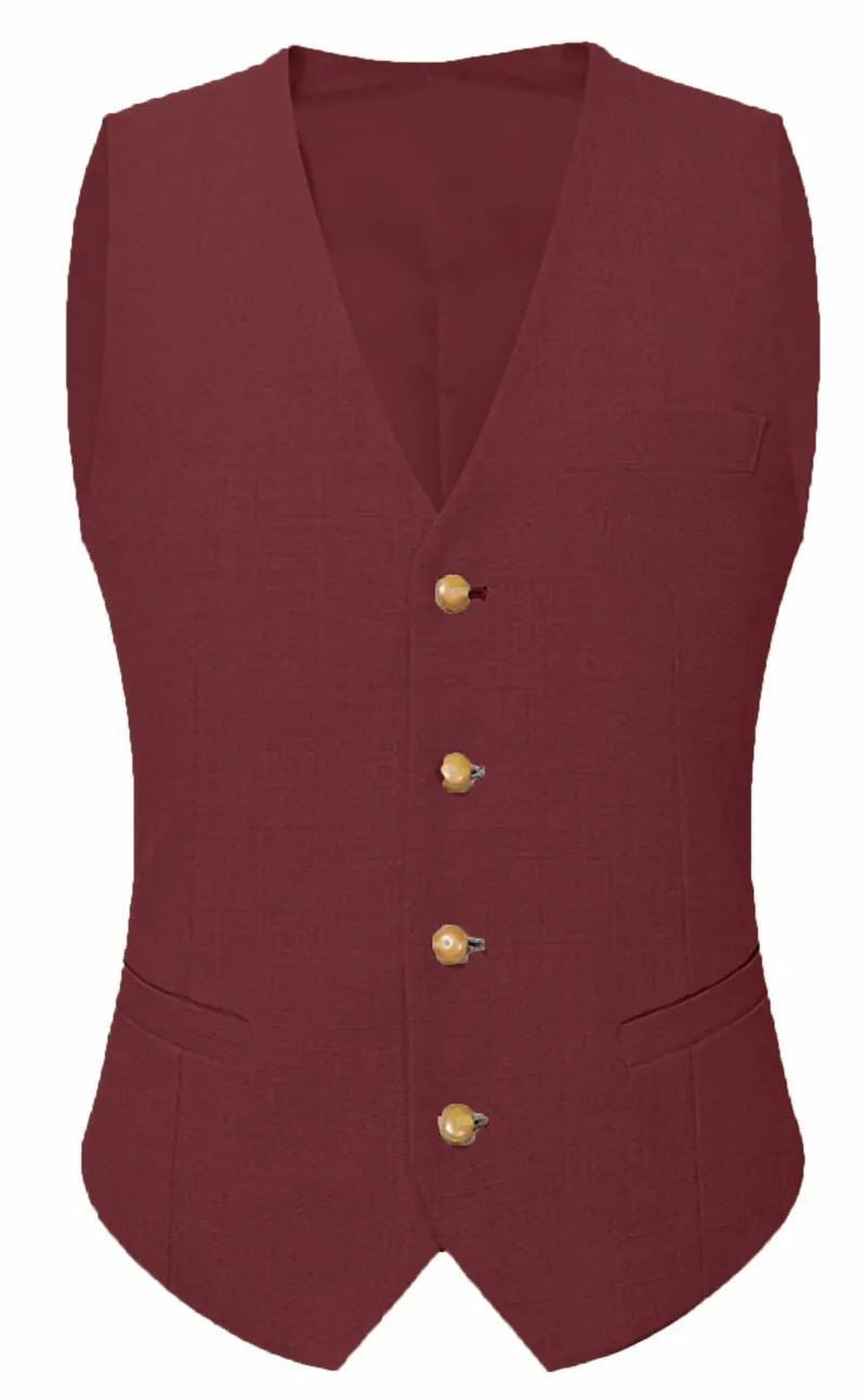 Vintage Mens Linen Light Color Suits Waistcoat Relax Single Breasted Vest Groomsmen Vest Business Tuxedo Waistcoat Vest