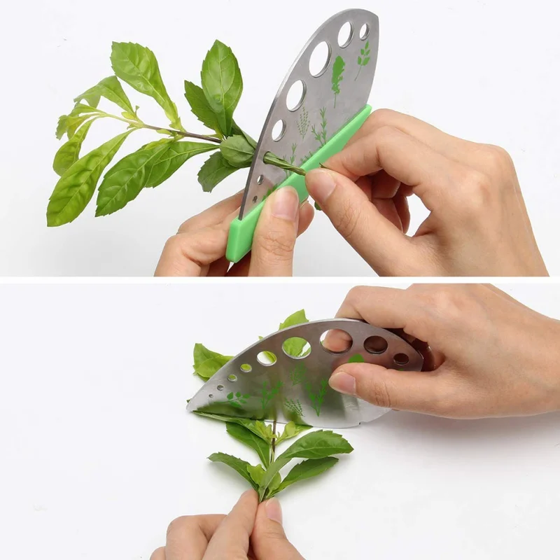 9 Holes Herb Stripper Knife Vegetable Fruit Leaves Chard Collard Greens Stripper Plastic Peeler Home Cooking Tools