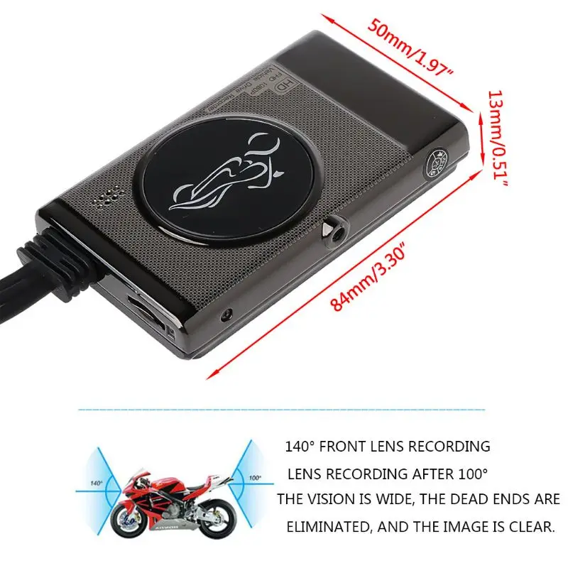 Mini 3 inch LCD HD Motorcycle Car Action Dual Camera Video Recorder Dash Cam Camera Waterproof G-sensor Driving Video Recorder