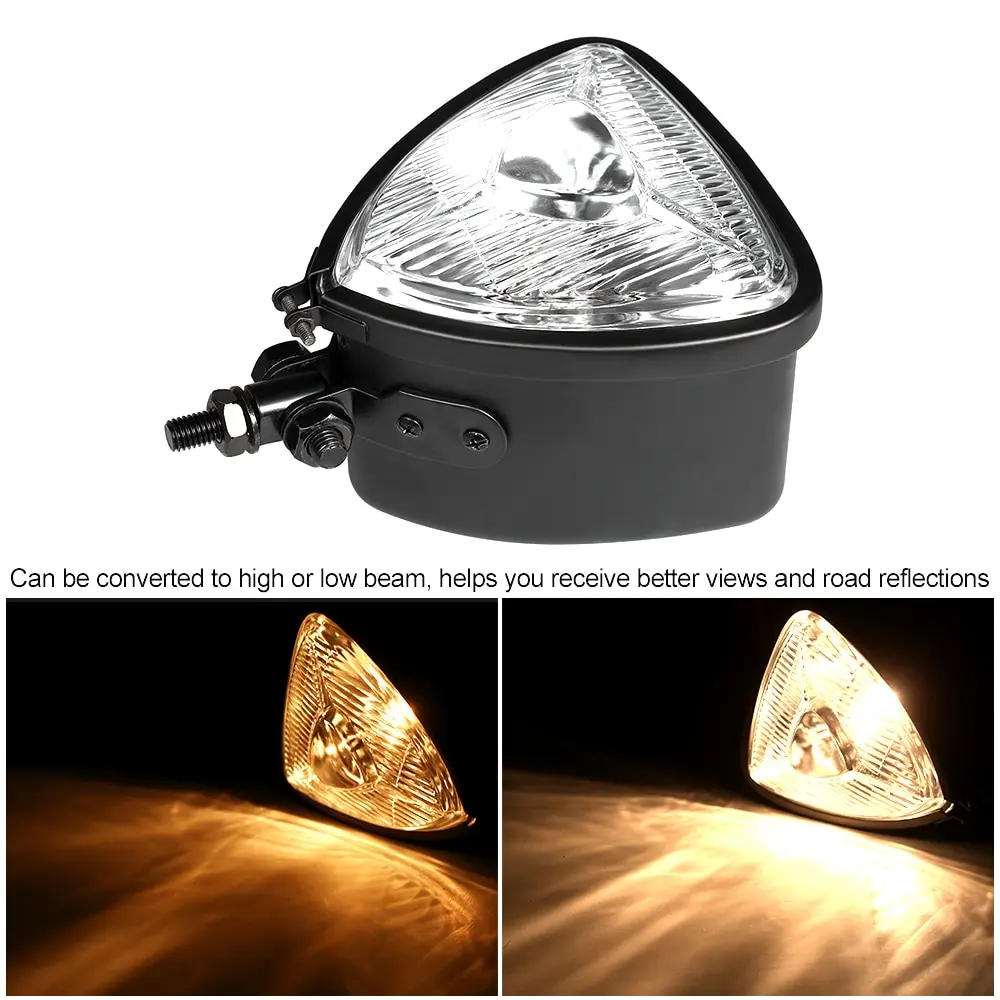 

New 12V Universal Motorcycle LED Headlight Headlamp Front Lights Driving Lamp Black Case
