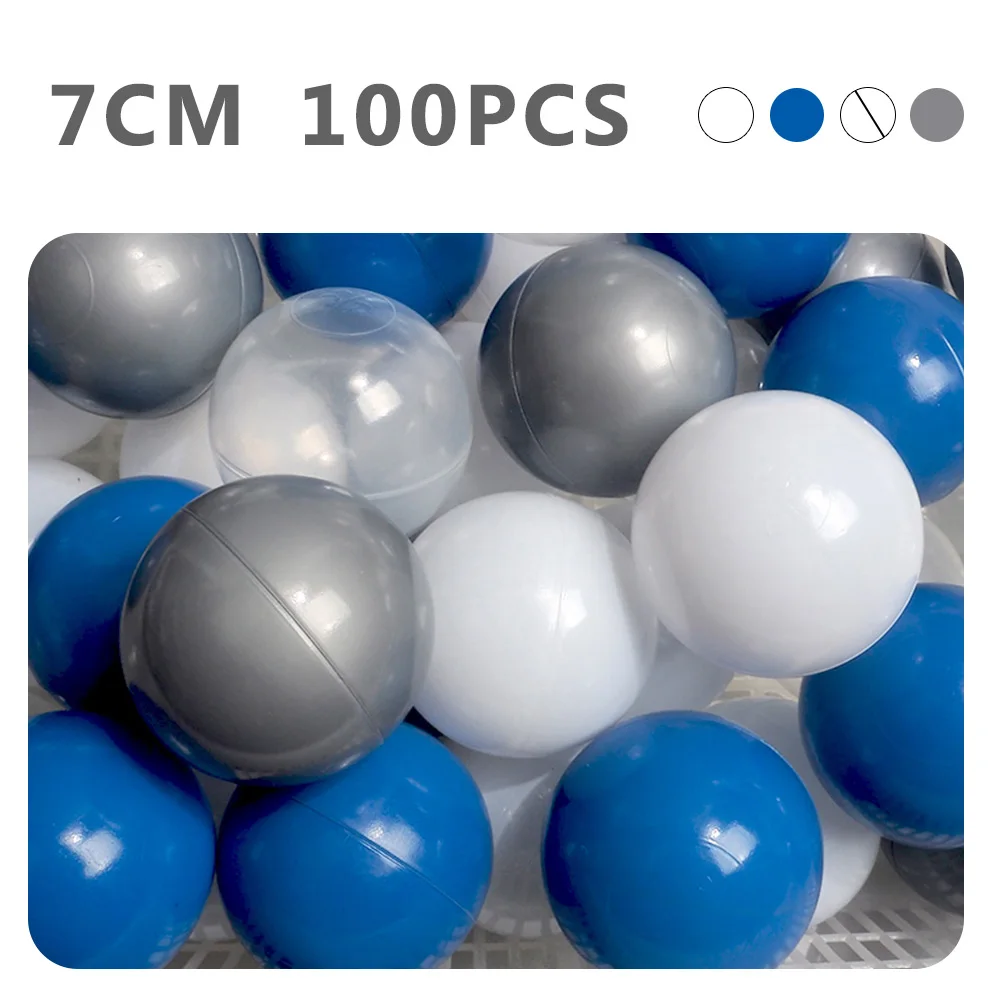 Экологичный красочный мяч, мягкий пластиковый морской шар, прозрачные игрушки для купания, мяч для снятия стресса, детские игрушки для улицы, 100 шт., 7 см - Цвет: WJ3709I