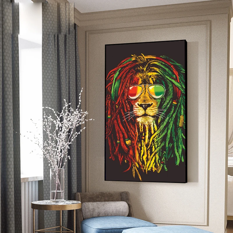 

Modern Animal Painting Colorful Lion Painting Art Canvas Painting Posters and Prints Wall Art Picture for Living Room Home Decor