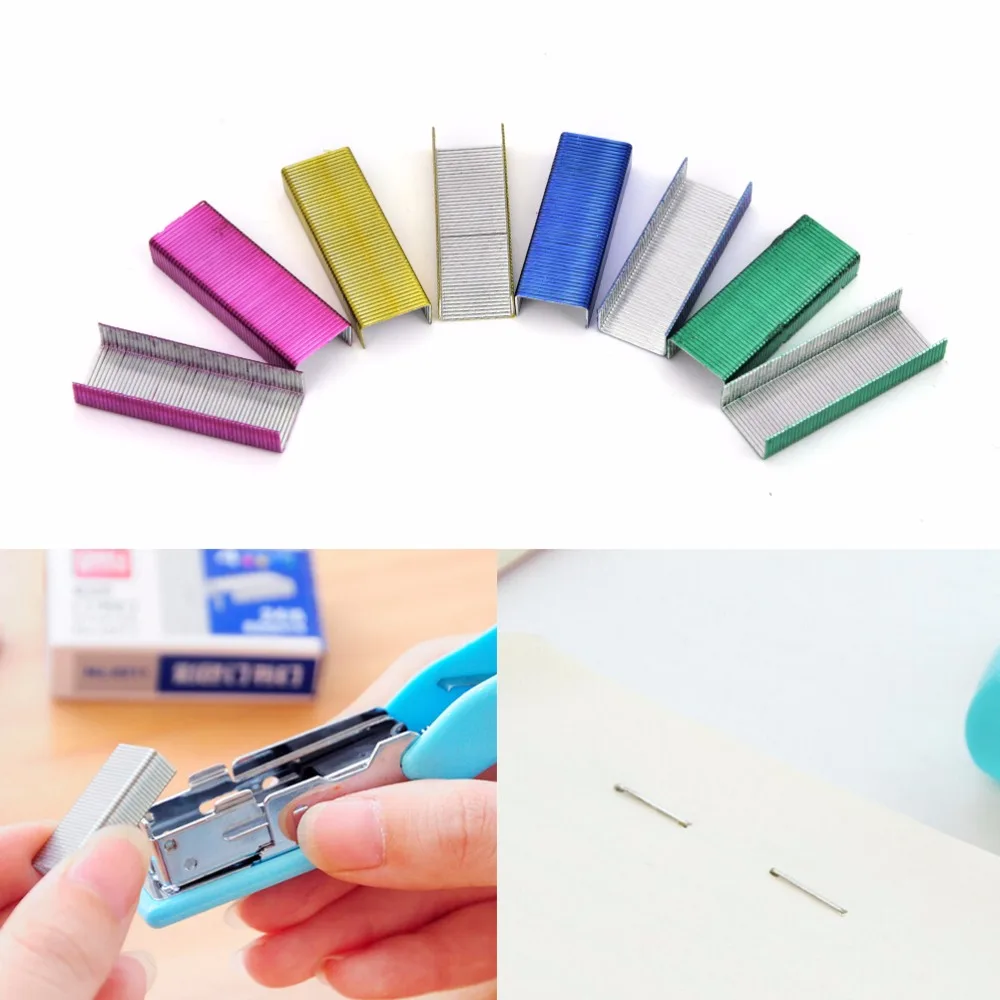 Colorful Stapler Book Staples Stitching Needle 1.2 cm Book Staples