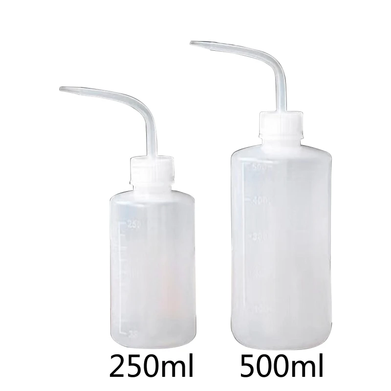 2x250ml 500ml 명확한 플라스틱 화학 실험실 워시 병 스케일 마크 안전 짜기 병 물을 식물 문신 병에 대 한
