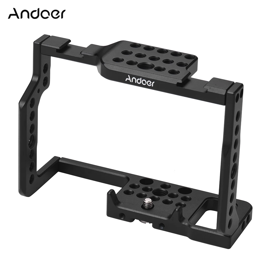 Andoer G85 алюминиевая клетка для камеры со множеством крепежных отверстий 1/" и 3/8" 2 холодных гнезда для камеры для крепления микрофона