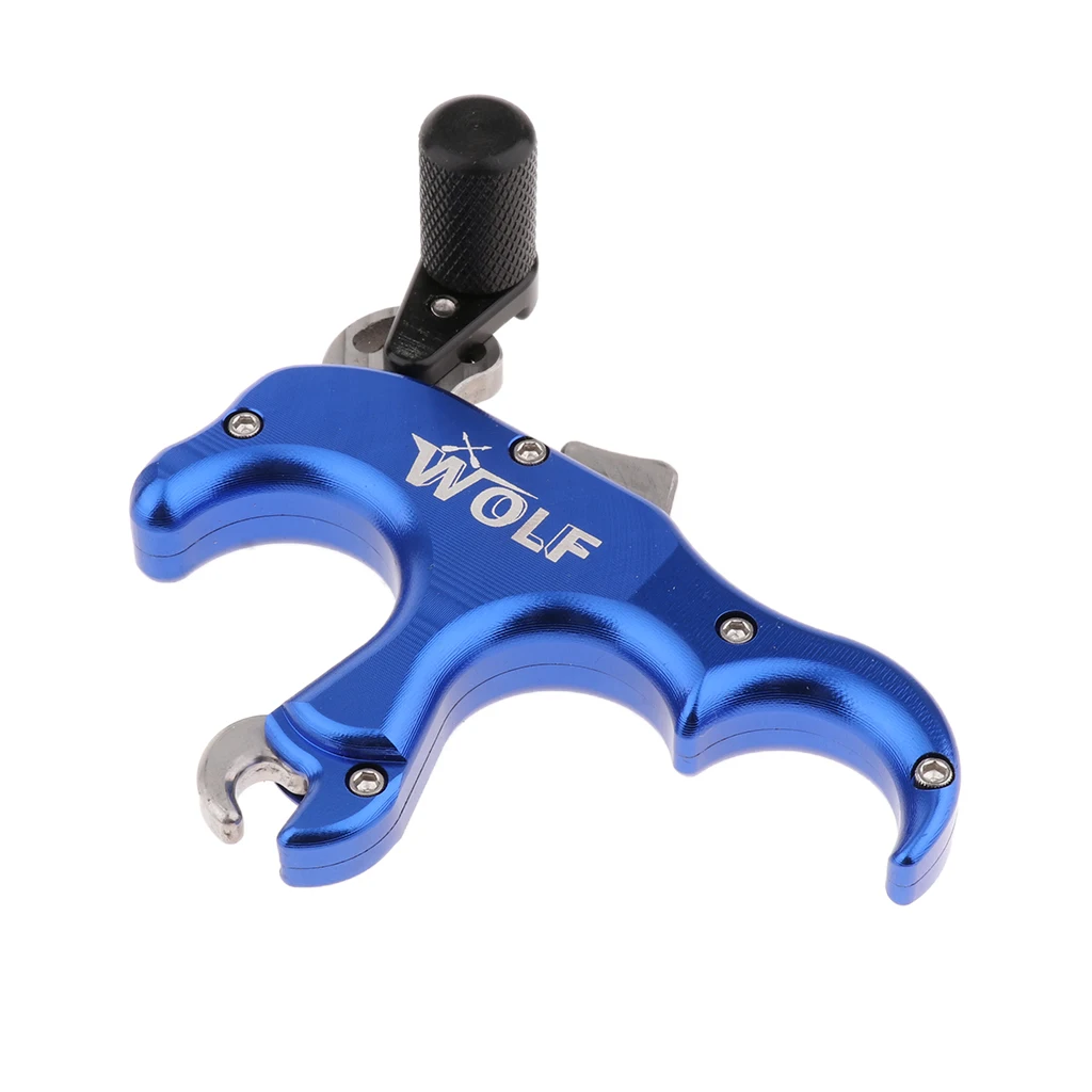 3 Finger Compound Bow Release Aids Caliper Thumb Trigger Grip Handle Archery Accessories for Target Hunting Practice Training