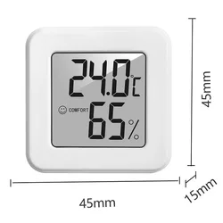 Compact Digital LCD Indoor Temperature and Humidity Monitor (WHITE)