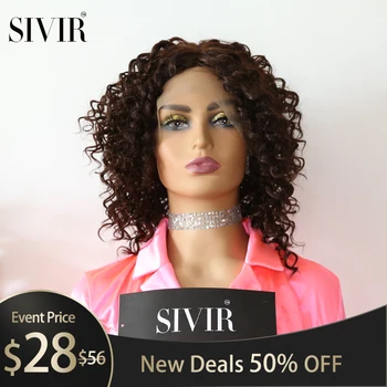 

Sivir Side/Middle Part Lace Front Short Synthetic Wigs Kinky Curly Wig for Women Available Natural High Temperature Hair