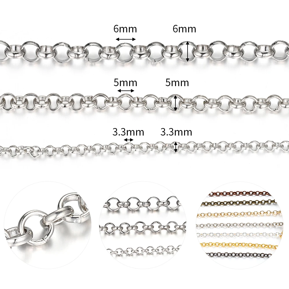 Catene: 1 Metro di catena in metallo toni argentati maglia ovale 3x2mm