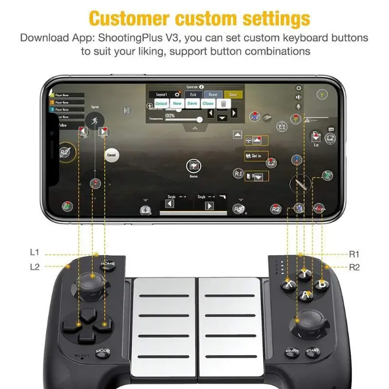 

New Saitake 7007X Wireless Bluetooth Game Controller Telescopic Gamepad Joystick for Samsung Xiaomi Huawei Android Phone PC