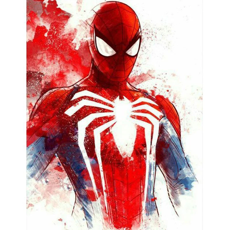 DIY Diamond Mosaic Super Hero Spiderman Needlework Full Square Painting Cross Stitch Crystal Wall Art | Дом и сад