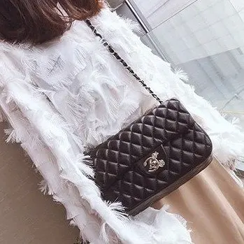 

Bag Women's 2019 New Style Korean-style Versatile Chain Graceful WOMEN'S Bag Square Sling Bag Rhombus Spiraea Crossbody Bag