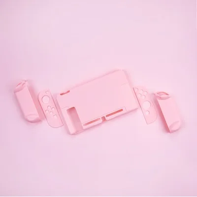 Pink Защитный чехол с переключателем, чехол контроллера Joy Con, цветной жесткий корпус, полный чехол для игровой консоли Nintendo doswitch - Цвет: Pink