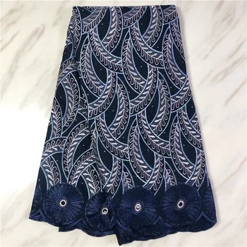 

High Quality Cotton Lace Fabric 2020 Latest Design Swiss Voile With Stone Swiss Voile Lace Switzerland For Party Dress FP102