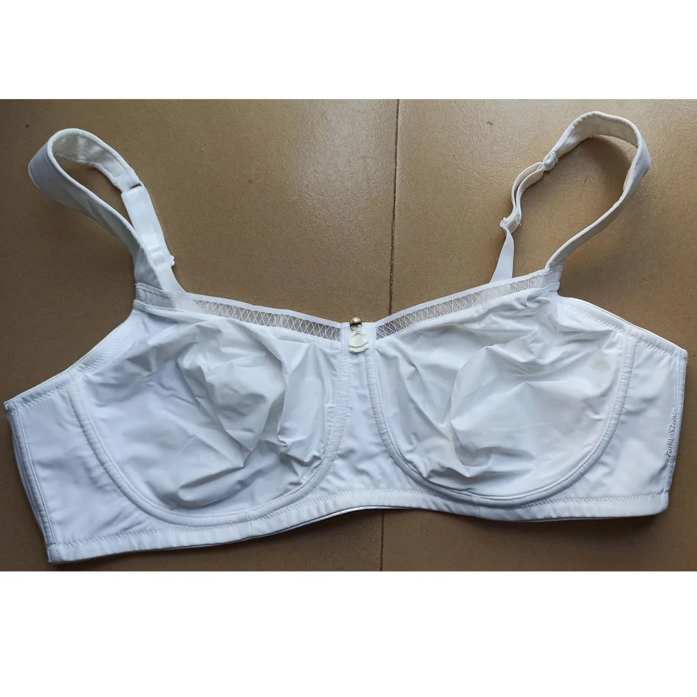 

80D 85D 90D 95D 110D Plus Size Sexy Women's White Wide shoulder strap No Padded wire Free Ultra Thin Full Coverage Bra