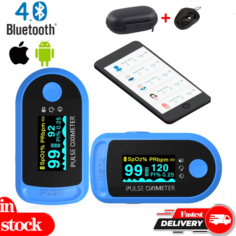 Пульсоксиметр на кончик пальца Bluetooth 4 0 цифровой прибор для измерения