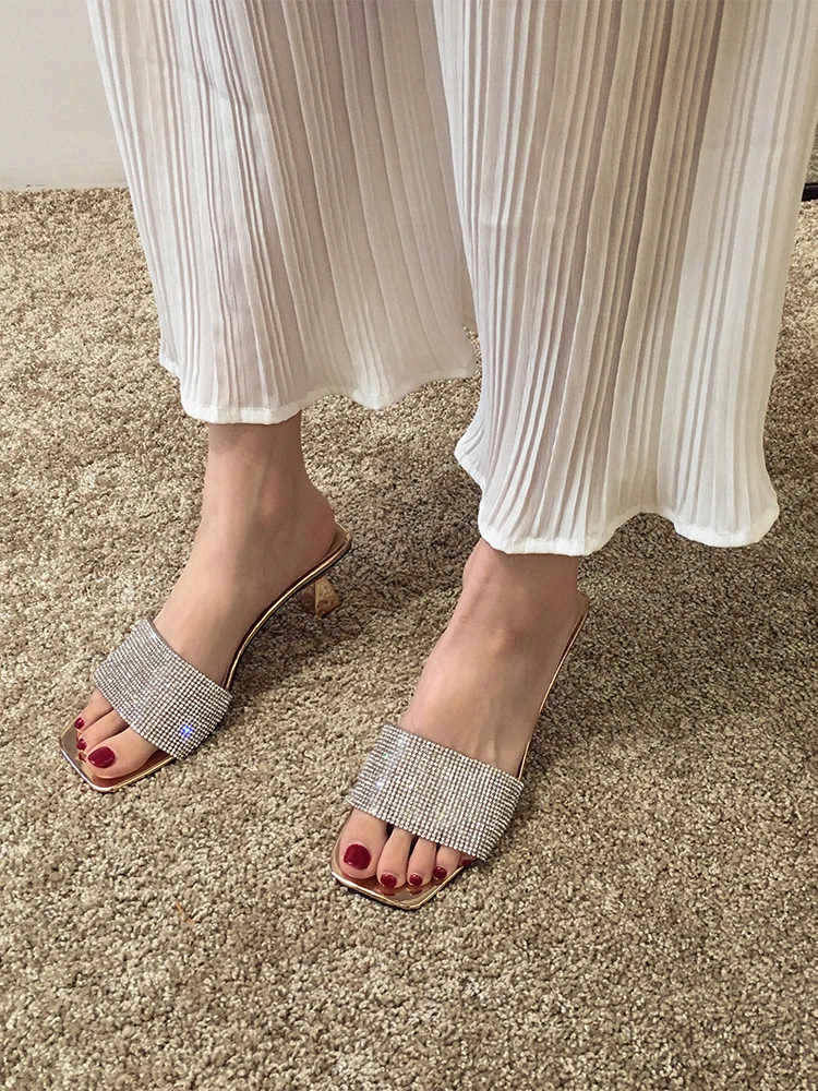 

Женская обувь, Тапочки для улицы, новинка 2020, летняя обувь на толстом каблуке, женские туфли на высоком каблуке