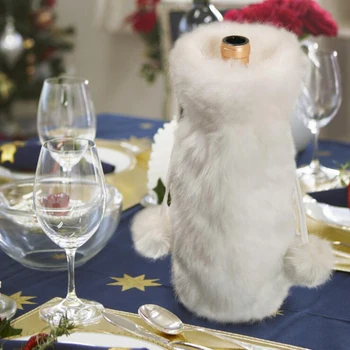 

Party Decoration Wine Bag Christmas Gift Champagne Bag Faux Fur Packaging Bag Wedding Elegant Wine Wine Bottle Cover