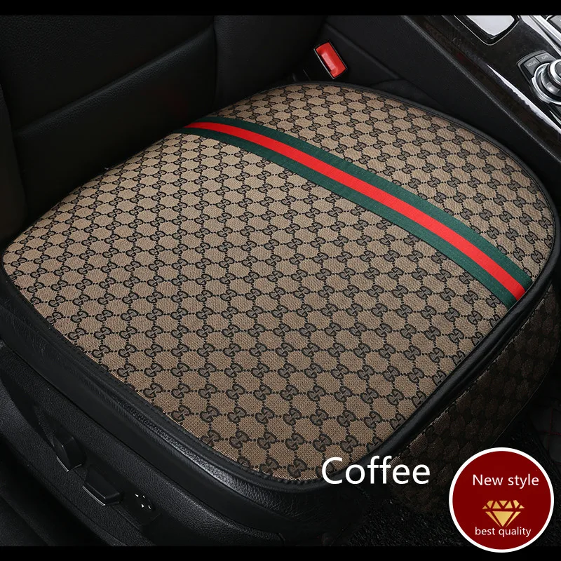 coffee 1pc Новые подушки для автомобильных сидений, чехлы для сидений, летние поставки, льняные, четыре сезона, универсальная сетка для сиденья, красная Подушка - Название цвета: coffee 1pc