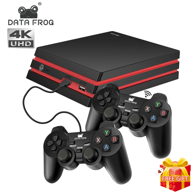 DATA FROG Game Console With 2.4G Wireless Controller HDMI Video Game Console 600 Classic Games For GBA Family TV Retro Game