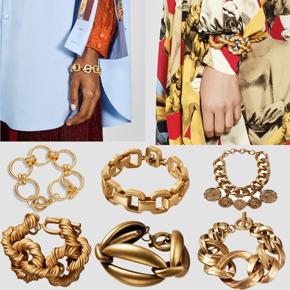 Girlgo ZA панк браслет для женщин Рождественский подарок винтажный металлический изогнутый браслет на запястье элегантные свадебные ювелирные изделия