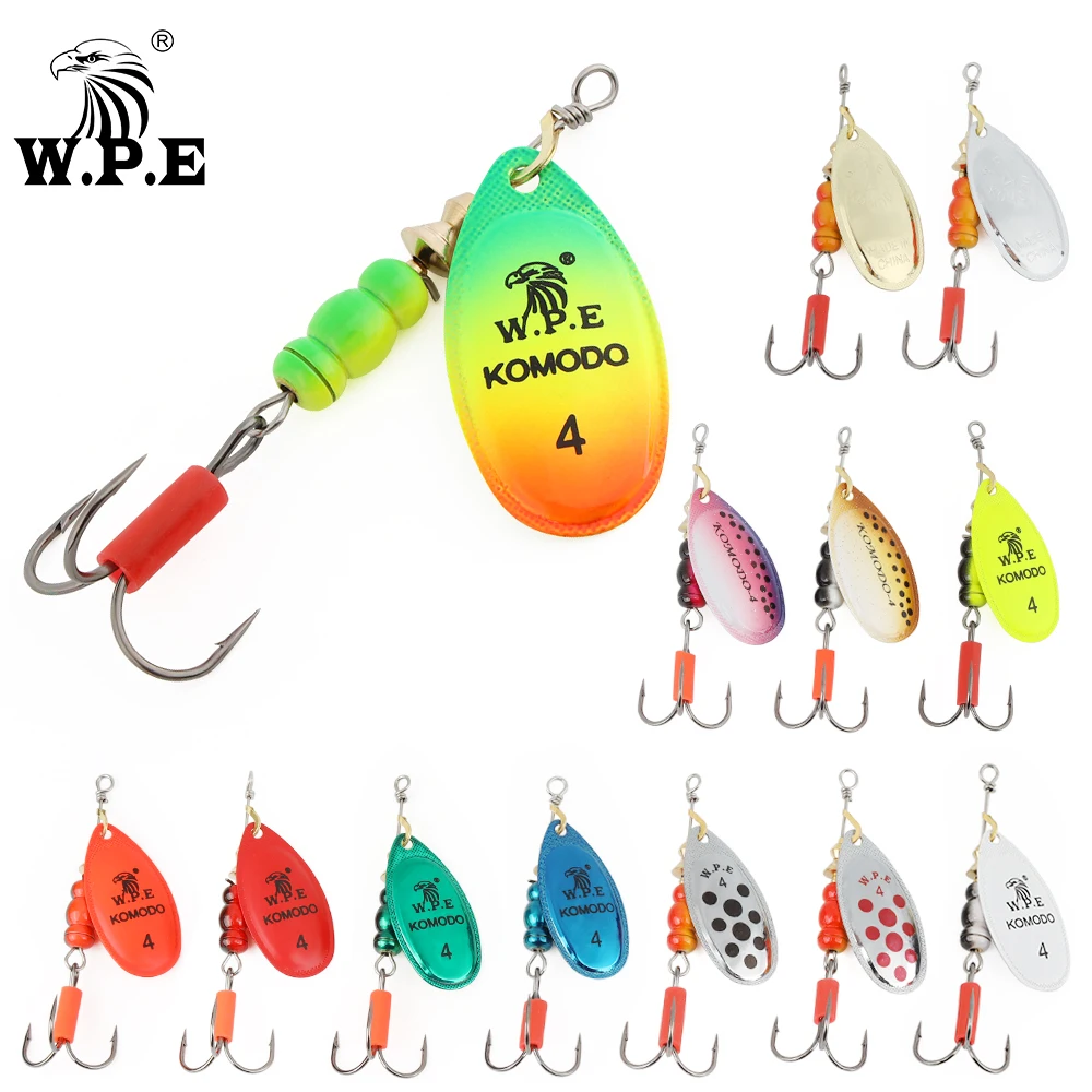 W.P.E 1pcs 스피너 낚시 미끼 3  /4  /5    6.8g/9.5g/13.4g 스푼 낚시 미끼 황동 금속 SwimBaits 베이스 파이크 낚시 미끼 Pesca