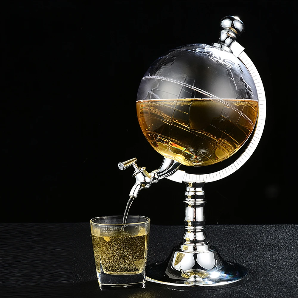 

New Mini Beer Dispenser Machine Drinking Vessels Globe Shape Transparent Layer Design Bar Beer Kitchen Drinking Wine Dispenser