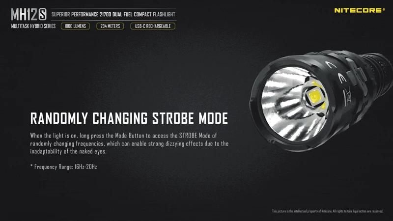 NITECORE MH12S 1800 Lumens 21700 Dual Fuel Compact Flashlight (21)