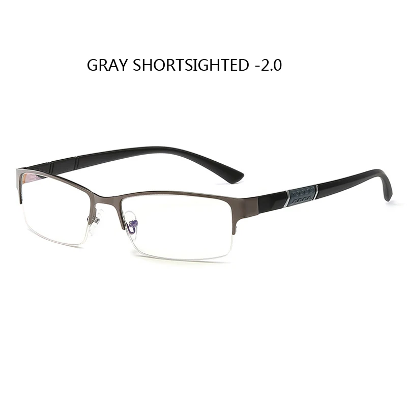 Zilead полуоправа из сплава, очки для близорукости, ультралегкие прозрачные линзы, близорукие очки по рецепту, очки 0-1.0to-6,0 - Цвет оправы: gray myopia 2.0