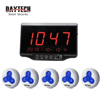 

DAYTECH Restaurant Calling System Waiter Service Call Buttons Pager System Call Buzzer 433MHZ LCD Panel Pagering System