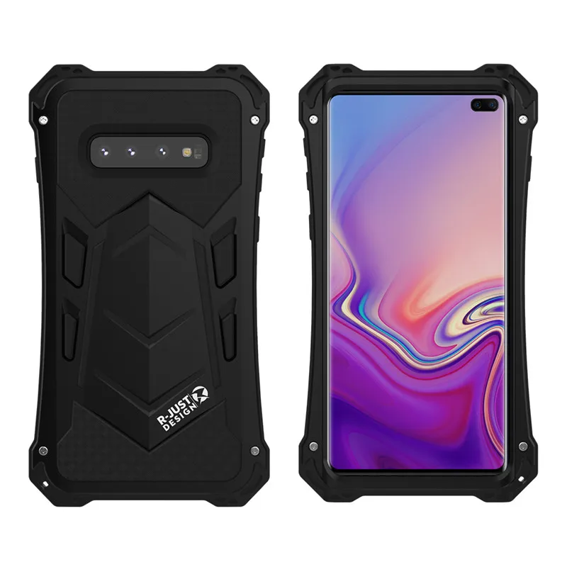 Роскошный бронированный чехол для телефона samsung Galaxy S10, противоударный чехол для samsung Galaxy S10 Plus, чехол - Цвет: Черный