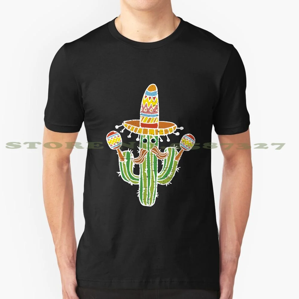 Cinco De Mayo Sombrero мексиканские усы кактус летняя забавная футболка для мужчин женщин