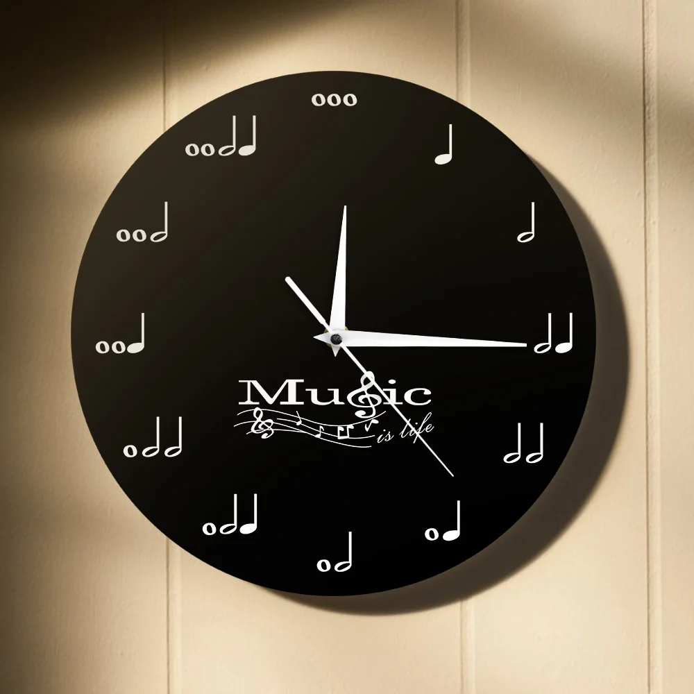 Музыкальные настенные часы Music Is Life Вдохновляющие музыкальные с музыкальными