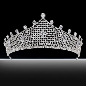 

TIRIM Crystal Bridal Tiara Big Crown Bride Headbands Women Girl Headpiece Prom Hair Ornaments Wedding Head Jewelry Accessories