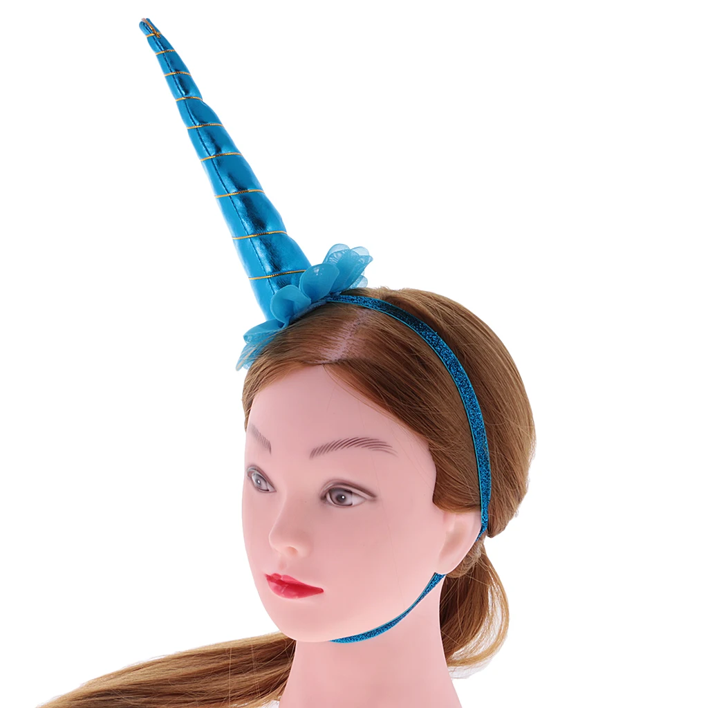 Unicorn Horn Elastic Headband Spiral Unicorn Horn Cosplay Decor