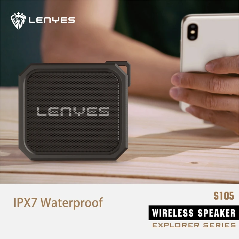 Lenyes Bluetooth мини динамик TWS Портативный Открытый водонепроницаемые беспроводные динамики Hifi стерео сабвуфер TF карта громкий динамик s S105
