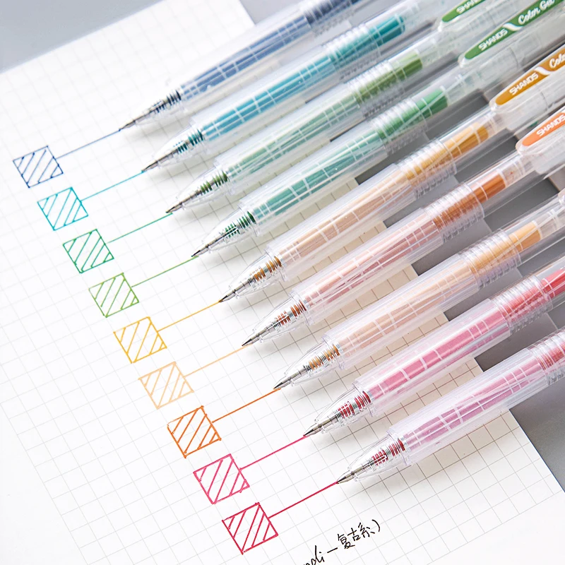 

9 Colors series color gel pen bullet 0.5mm refills creative colored pen for kid plainting graffiti art supply drawing stationery