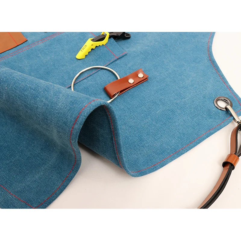 Apron denim Korean fashion custom LOGO cafe teacher hairdressing shop Chinese restaurant overalls men and women printing