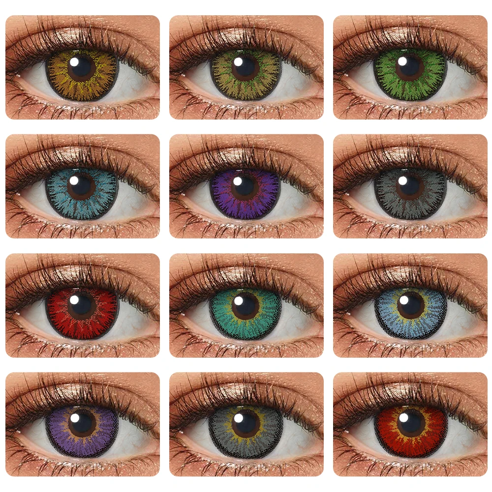 1Pair Colored Contact Lenses for Eyes Natural Eye Color Lens Blue Red Halloween Cosplay Contacts Cosmetics Beauty Pupils | Красота и