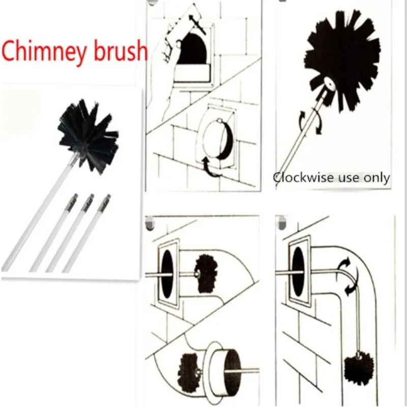 

9PCS Chimney Brush Boiler Brush Set Long Handle Flexible Pipe Chimney brushs Household Chimney Boiler Dryer Cleaning Tools Kit