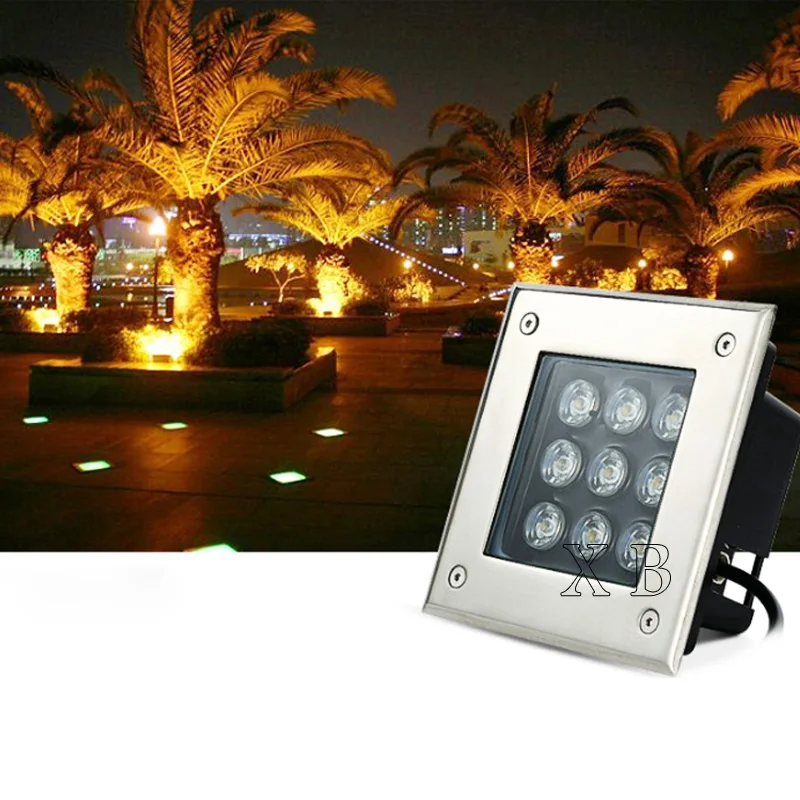 LED Outdoor Floor Light Underground Lights 1W 3W 4W 5W 6W Waterproof IP67 Square Led Buried Lamps Garden Light AC85-265V DC12V