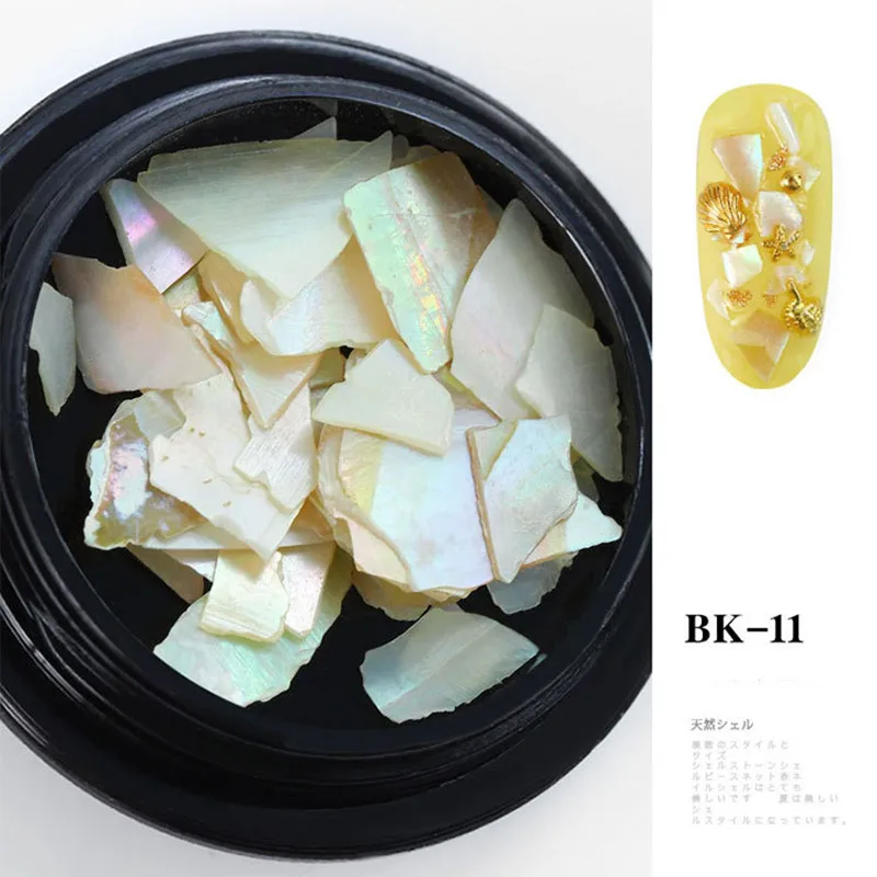 BK-11 Lamemoria, 1 коробка, 3D оболочка, необычные украшения для ногтей, УФ-гель, слайдер для ногтей, мерцающие жемчужные украшения, советы для маникюра - Цвет: BK-11