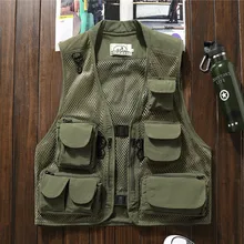 Популярный бренд, летний мужской жилет, камуфляжный сетчатый жилет для фотосъемки, уличная рабочая одежда с несколькими карманами, повседневный тонкий жилет для рыбалки