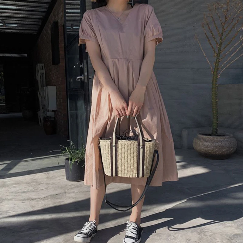 Summer Handmade Woven Bags For Women Straw Beach Bag Rattan Kintted Handbags Totes Bohemia Ladies Basket Crossbody Shoulder Bag